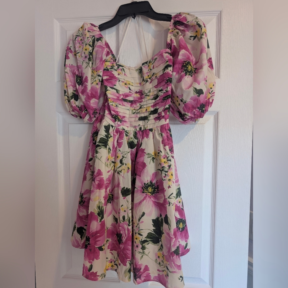 Abercrombie & Fitch Pink Floral Smocked Dress